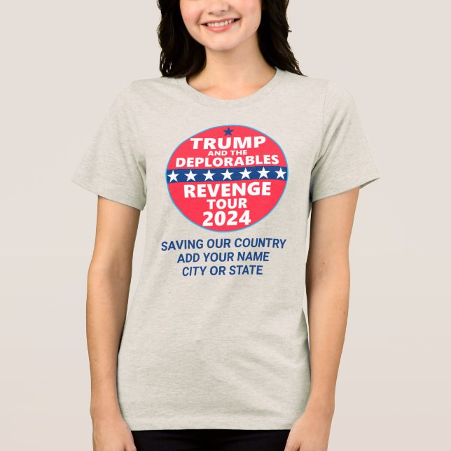 Trump 2024 Revenge Tour Deplorables Personalized Tri-Blend Shirt (Front)