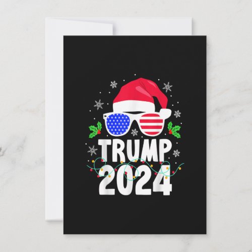 Trump 2024 Santa Hat Xmas Lights Christmas Funny Invitation
