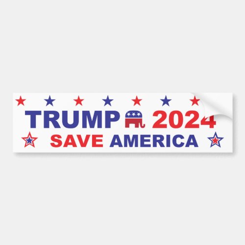 TRUMP 2024 SAVE AMERICA BUMPER STICKER