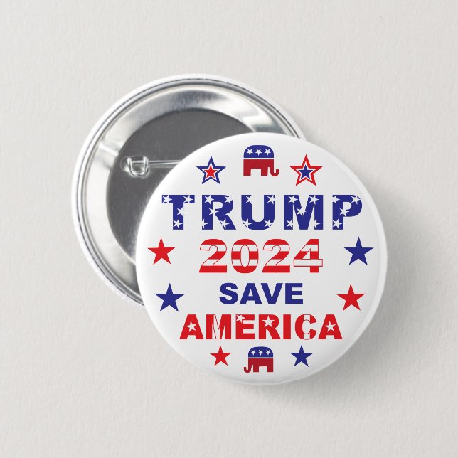 TRUMP 2024 SAVE AMERICA BUTTON (Front & Back)