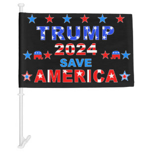 TRUMP 2024 SAVE AMERICA CAR FLAG