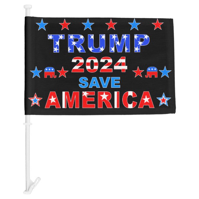 TRUMP 2024 SAVE AMERICA CAR FLAG (Front)