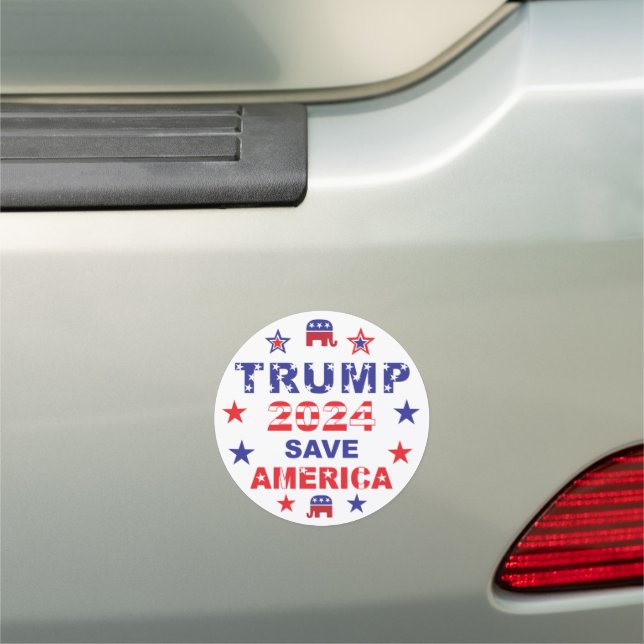 TRUMP 2024 SAVE AMERICA CAR MAGNET (In Situ)