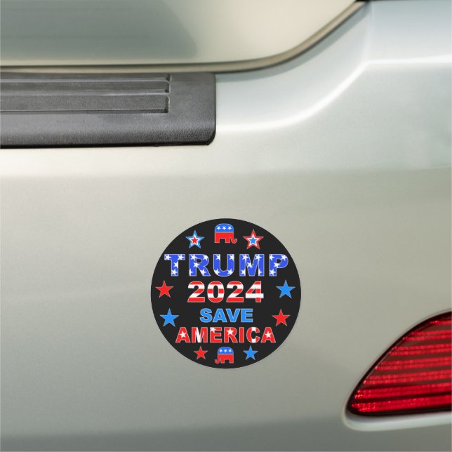 TRUMP 2024 SAVE AMERICA CAR MAGNET (In Situ)
