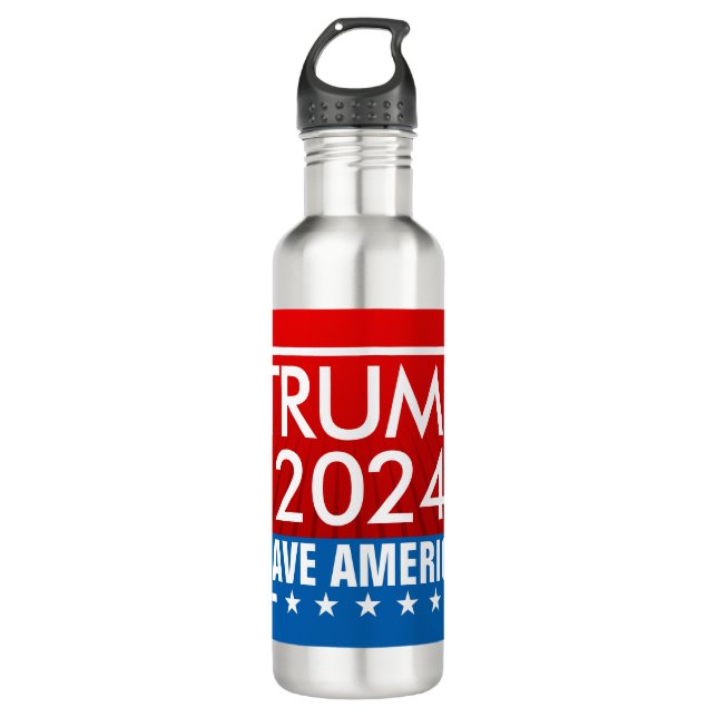 Trump 2024 Save America Graphic Stainless Steel Water Bottle (Front)