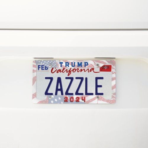 Trump 2024  Screened Flags License Plate Frame