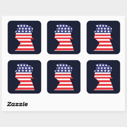 Trump 2024 Silhouette  Square Sticker