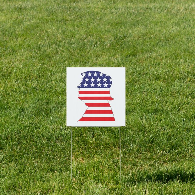 Trump 2024 Silhouette stars and stripes  Sign (Insitu)