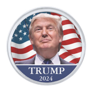 Trump 2024 silver finish lapel pin