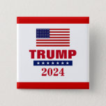 Trump 2024 Square Button at Zazzle