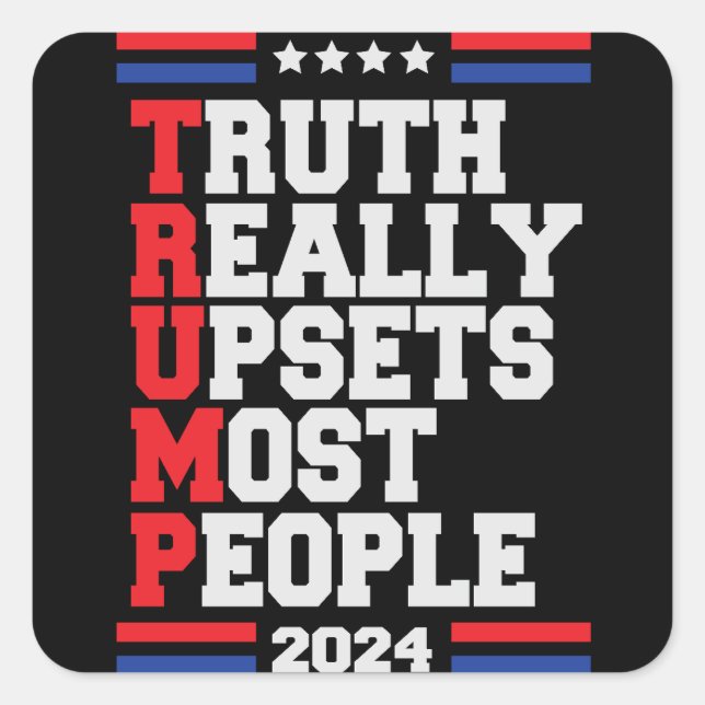 Trump 2024 square sticker (Front)