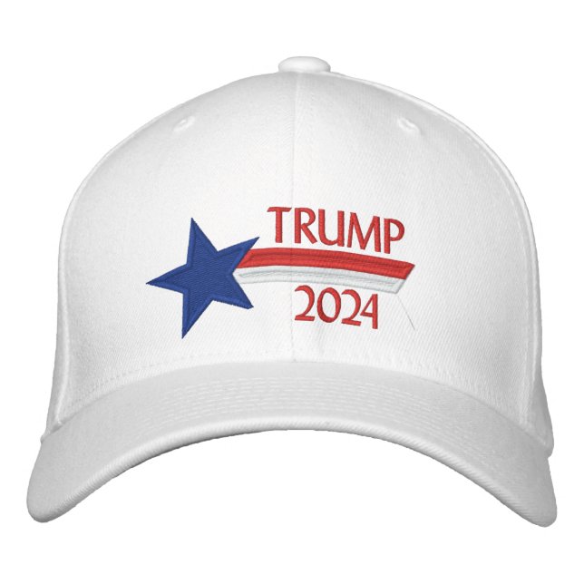Trump 2024 Star Design Embroidered Baseball Cap (Front)
