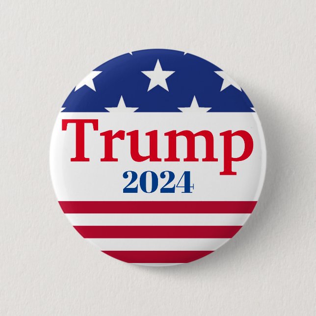 Trump 2024 Stars and Stripes Vote Button (Front)