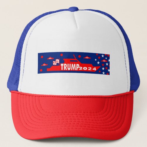 TRUMP 2024 STARS Boat  Trucker Hat