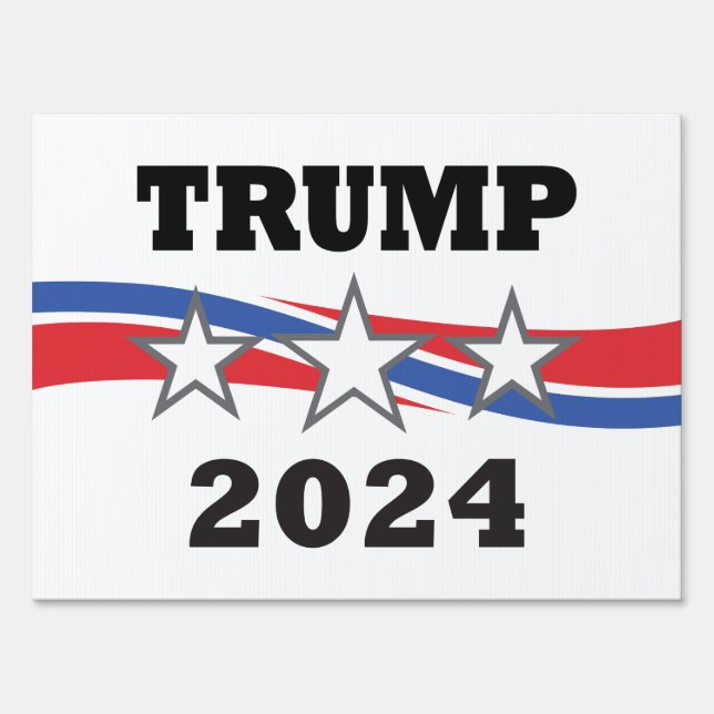 Trump 2024 Stars & Stripes Victory Campaign Sign (Front)