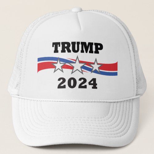 Trump 2024 Stars  Stripes Victory Campaign Trucker Hat