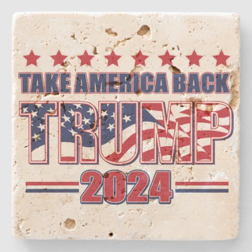 Trump 2024 Take America bac Stone Coaster