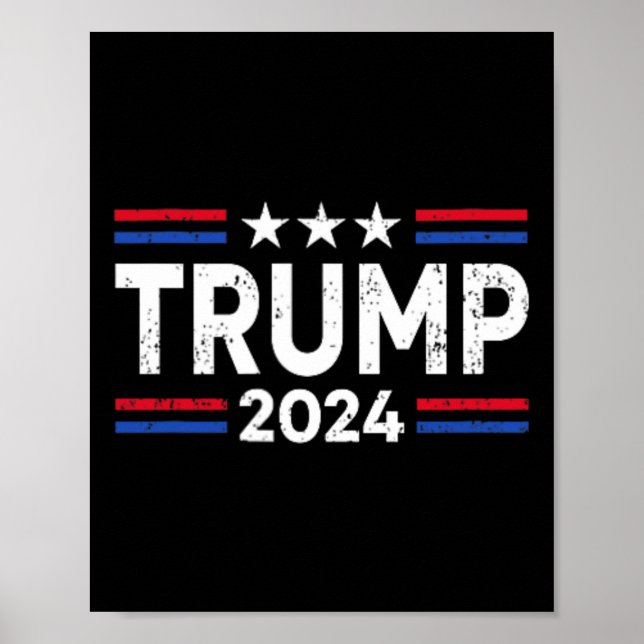 Trump 2024 Take America Back American Flag (2 Side Poster (Front)