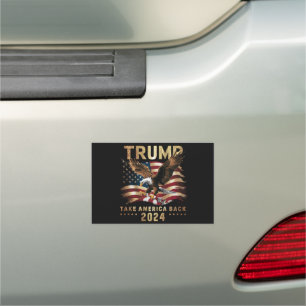 Trump 2024 Take America Back American Flag Trump 2 Car Magnet