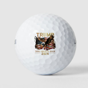 Trump 2024 Take America Back American Flag Trump 2 Golf Balls