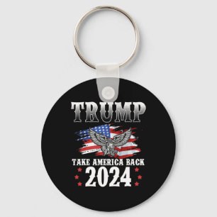 Trump 2024 Take America Back American Flag Trump 2 Keychain