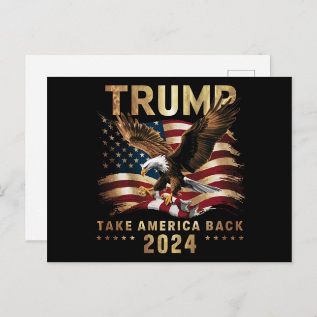 Trump 2024 Take America Back American Flag Trump 2 Postcard (Front/Back)