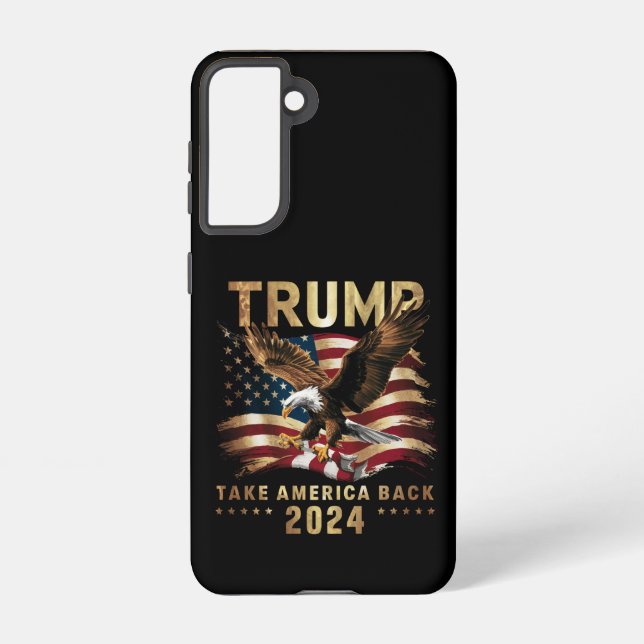 Trump 2024 Take America Back American Flag Trump 2 Samsung Galaxy Case (Back)
