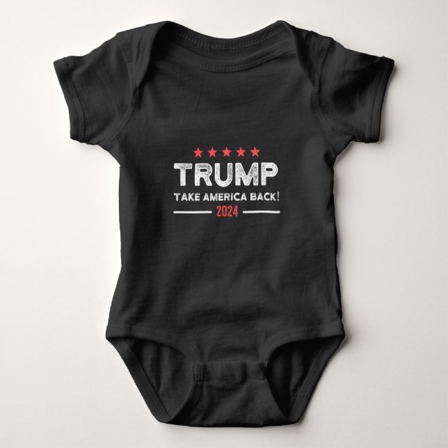 Trump 2024 Take America Back Baby Bodysuit (Front)