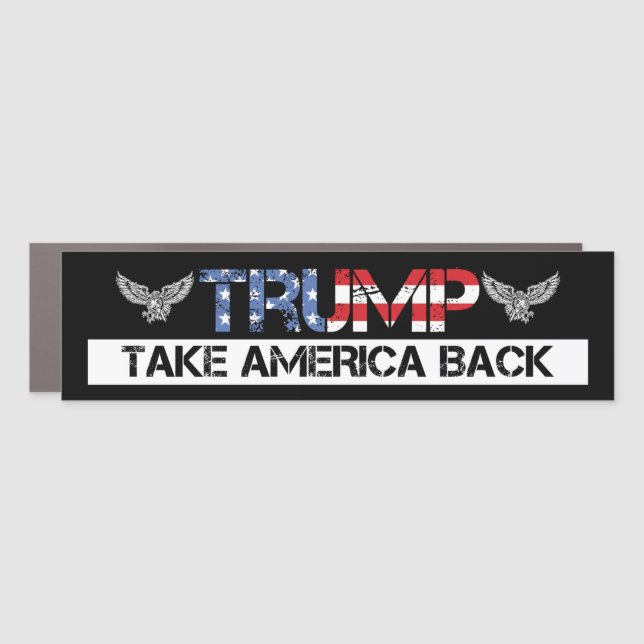 Trump 2024 Take America Back Bumper Car Magnet (Front)