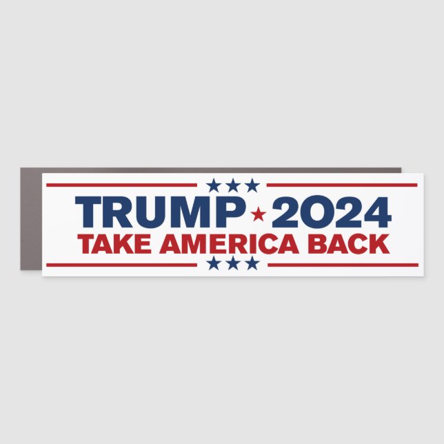 Trump 2024 Take America Back Bumper Car Magnet (Front)