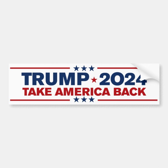 Trump 2024 Take America Back Bumper Sticker (Front)