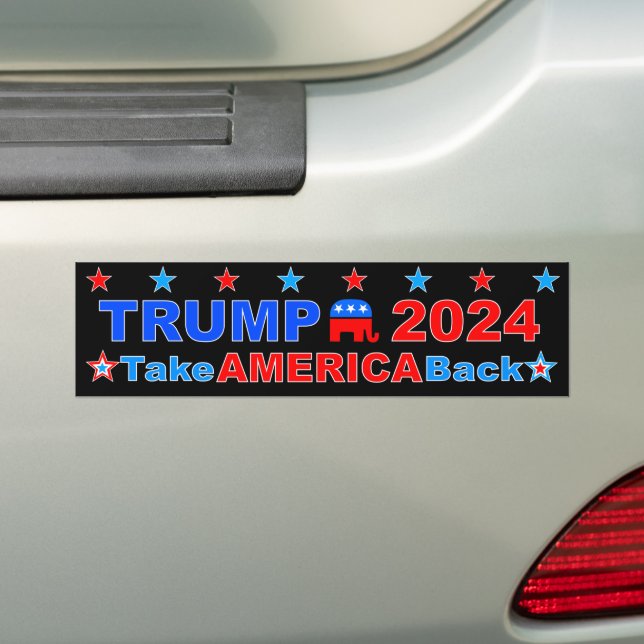 TRUMP 2024 Take America Back Bumper Sticker (On Car)