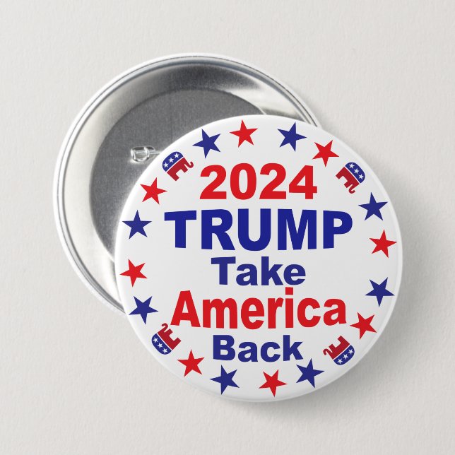 TRUMP 2024 Take America Back Button (Front & Back)