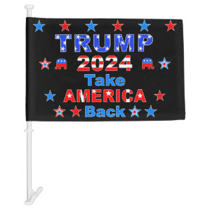 TRUMP 2024 Take AMERICA Back Car Flag