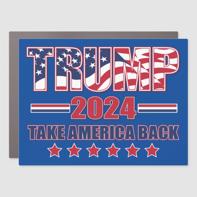 Trump 2024 Take America Back Car Magnet (Front)