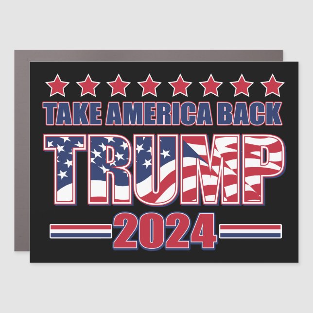 Trump 2024 Take America Back Car Magnet (Front)