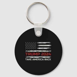 Trump 2024 Take America Back Election Patriotic Fl Keychain
