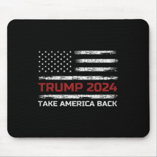 Trump 2024 Take America Back Election Patriotic Fl Mouse Pad