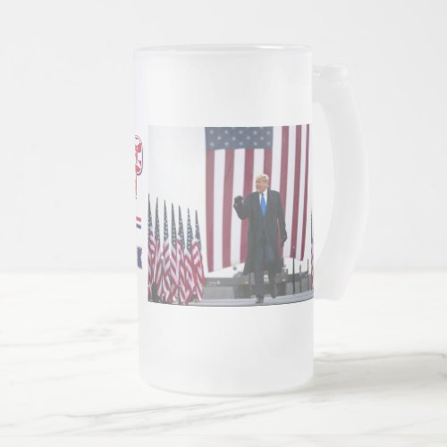 Trump 2024 Take America Back Frosted Glass Beer Mug