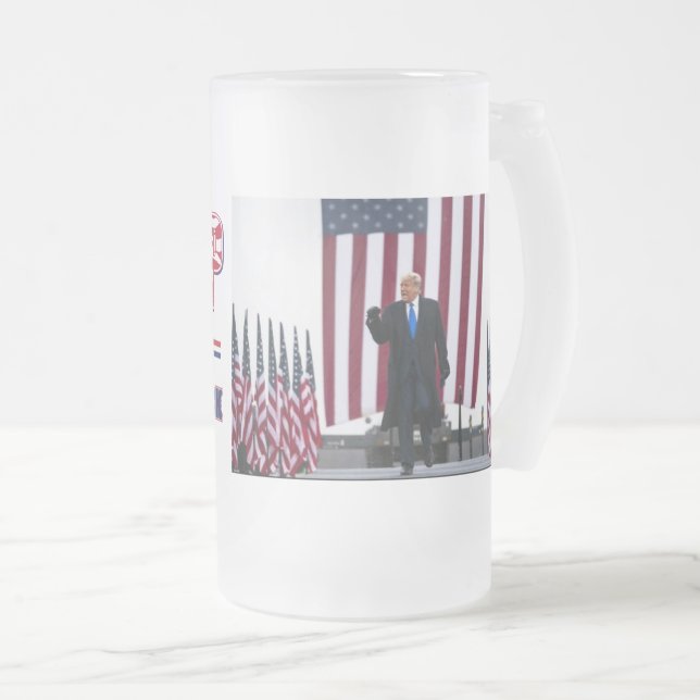 Trump 2024 Take America Back Frosted Glass Beer Mug (Front Right)