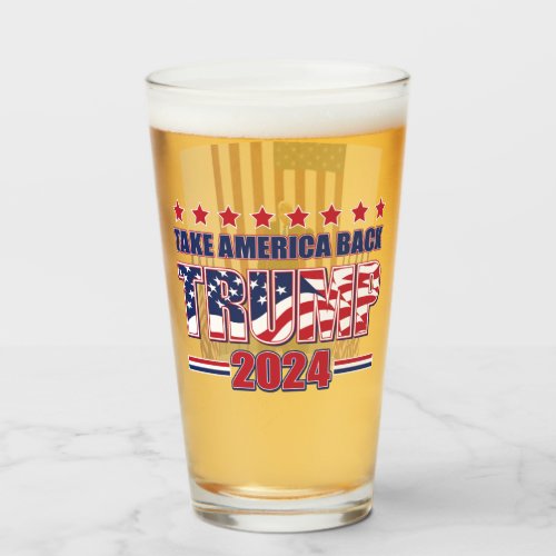 Trump 2024 Take America Back Glass