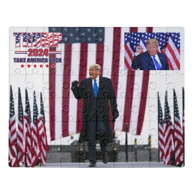 Trump 2024 Take America Back Jigsaw Puzzle (Puzzle Horizontal)
