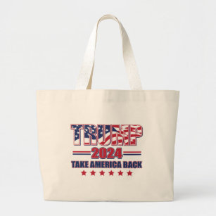 Trump 2024 Take America Back Large Tote Bag