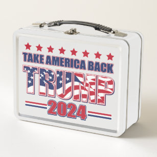 Trump 2024 USA Flag Bento Box Adult Lunch Box Double Layer Portable Lunch  Container for Picnic Office Travel