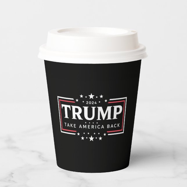 Trump 2024 Take America Back  Paper Cups (Front)