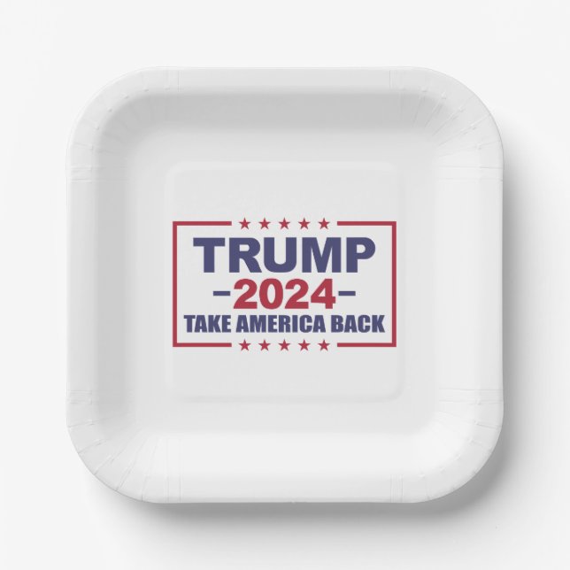 Trump 2024 Take America Back Paper Plates (Front)
