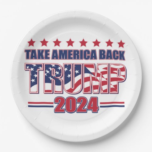 Trump 2024 Take America Back Paper Plates