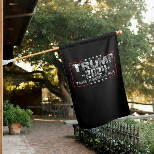 Trump 2024 Take America Back Politics Vintage House Flag