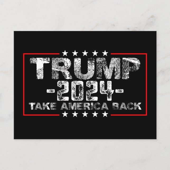 Trump 2024 Take America Back Politics Vintage Postcard (Front)