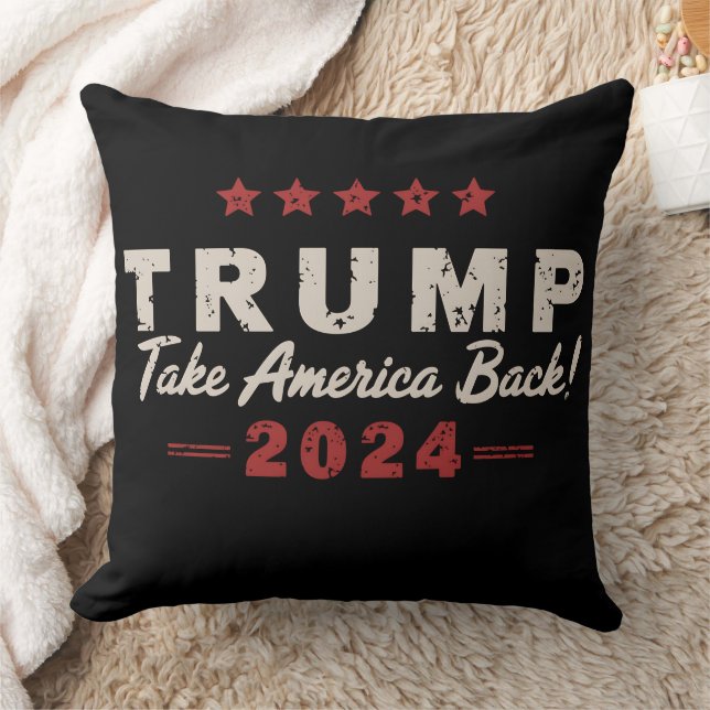 Trump 2024 Take America Back President 47 USA Throw Pillow (Blanket)